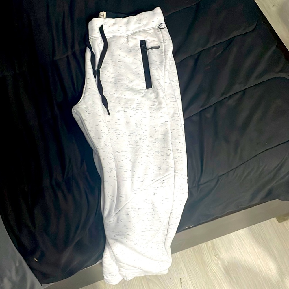 white sweatpants